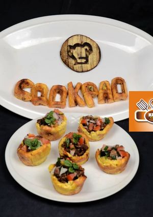 A picture of Stuffed plantain cups.