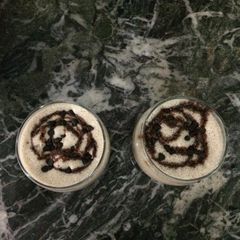 A picture of Cappuccino flavour Chocolate custard shake.