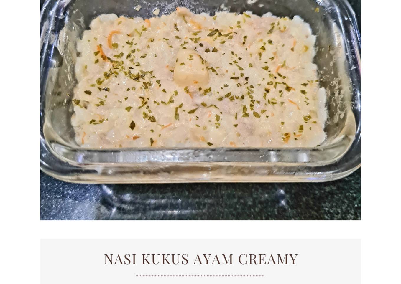 MPASI 9m: Nasi Kukus Ayam Creamy