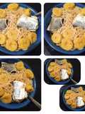 BAGRE Banderillo con pasta y plátanos, comentado con ajo cúrcuma, jengibre y pimienta