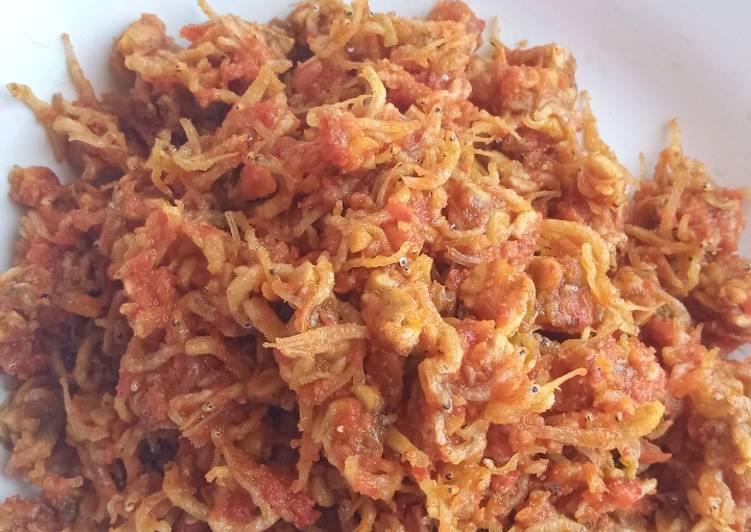 Cara mudah meracik Sambal teri Medan mix tempe, Lezat Sekali