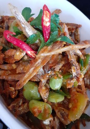 Foto resep 18. Tumis teri lotomjo (lombok tomat ijo)