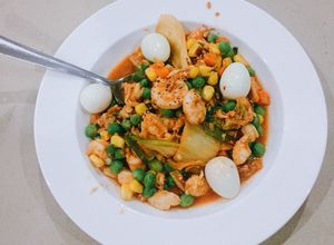 Hình của món 🌶Tôm Sốt Cay Rau Củ Eat Clean.