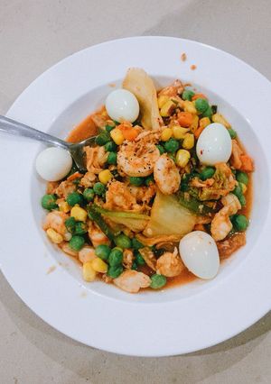 Hình của món 🌶Tôm Sốt Cay Rau Củ Eat Clean.