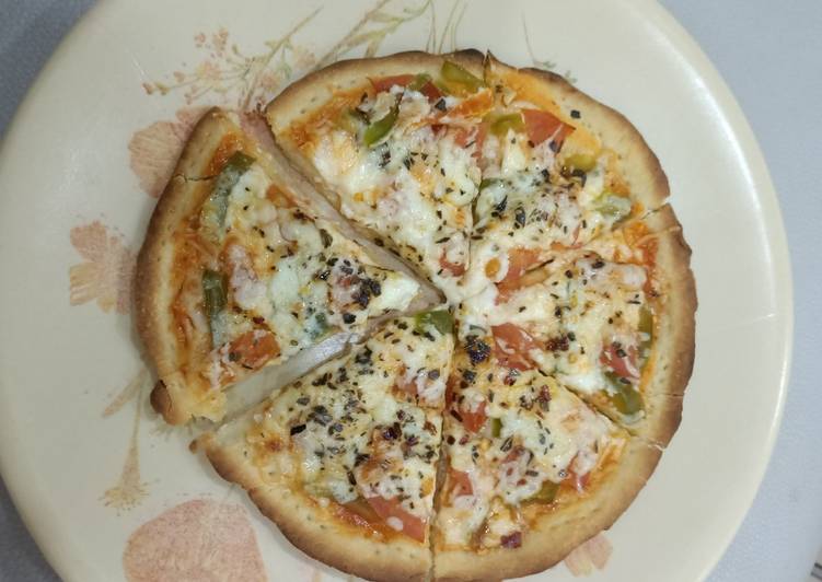 Steps to Make Any-night-of-the-week Jain Pizza (No Yeast, No Oven)