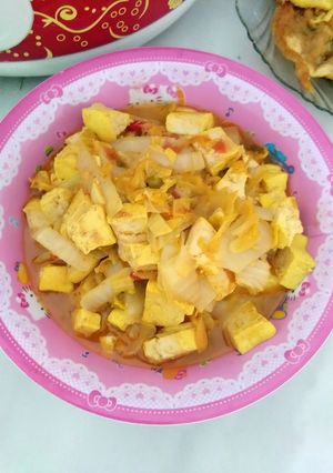 Foto resep Sawi putih tahu kuning