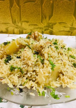 A picture of Chicken pulao😍.