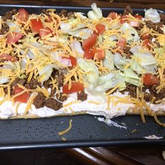 A picture of Mini taco pizza.