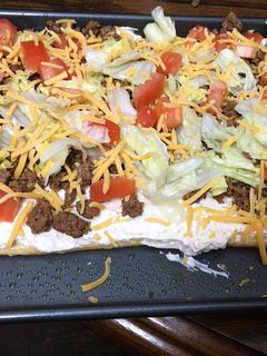 A picture of Mini taco pizza.