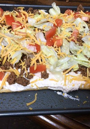 A picture of Mini taco pizza.
