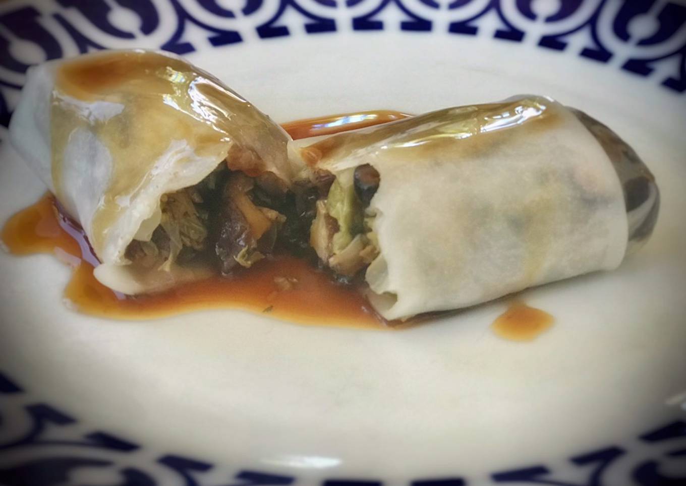 Rollito vietnamita de repollo y shiitake