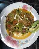 Pasta de zucchini con hongos 🍝🥒 🍄(calabacines/zapallo)