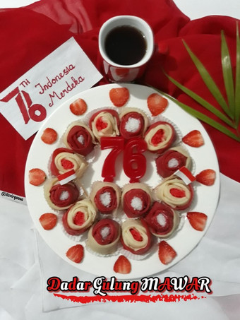 Resep #395. Dadar Gulung Mawar (Merah Putih) Praktis