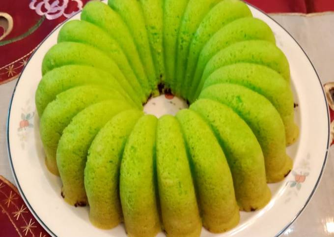 Bolu pandan lembut tanpa pengembang