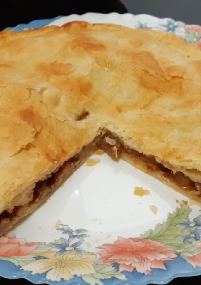Una foto de Tarta de hojaldre de peras, sin azúcar