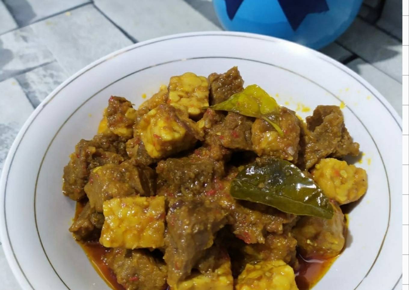 Rendang daging tempe praktis