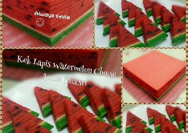 Resepi Kek lapis watermelon cheese yang Yummy