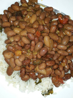 A picture of Rice and beans.