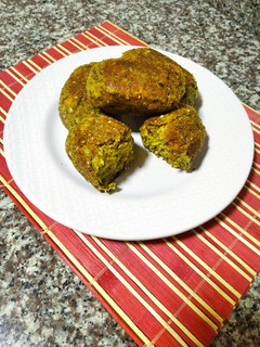 Una foto de Croquetas veganas de choclo y puerro 🌽 :)