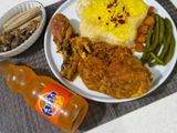 چلو مرغ وهلو 🍗🍑