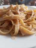 Fideos en salsa de frutos secos