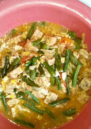 Foto resep "Tumis KacangPanjang Tempe Telur Bebek Saus Tiram"
