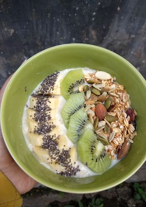 Foto resep Granola oatmeal kiwi banana