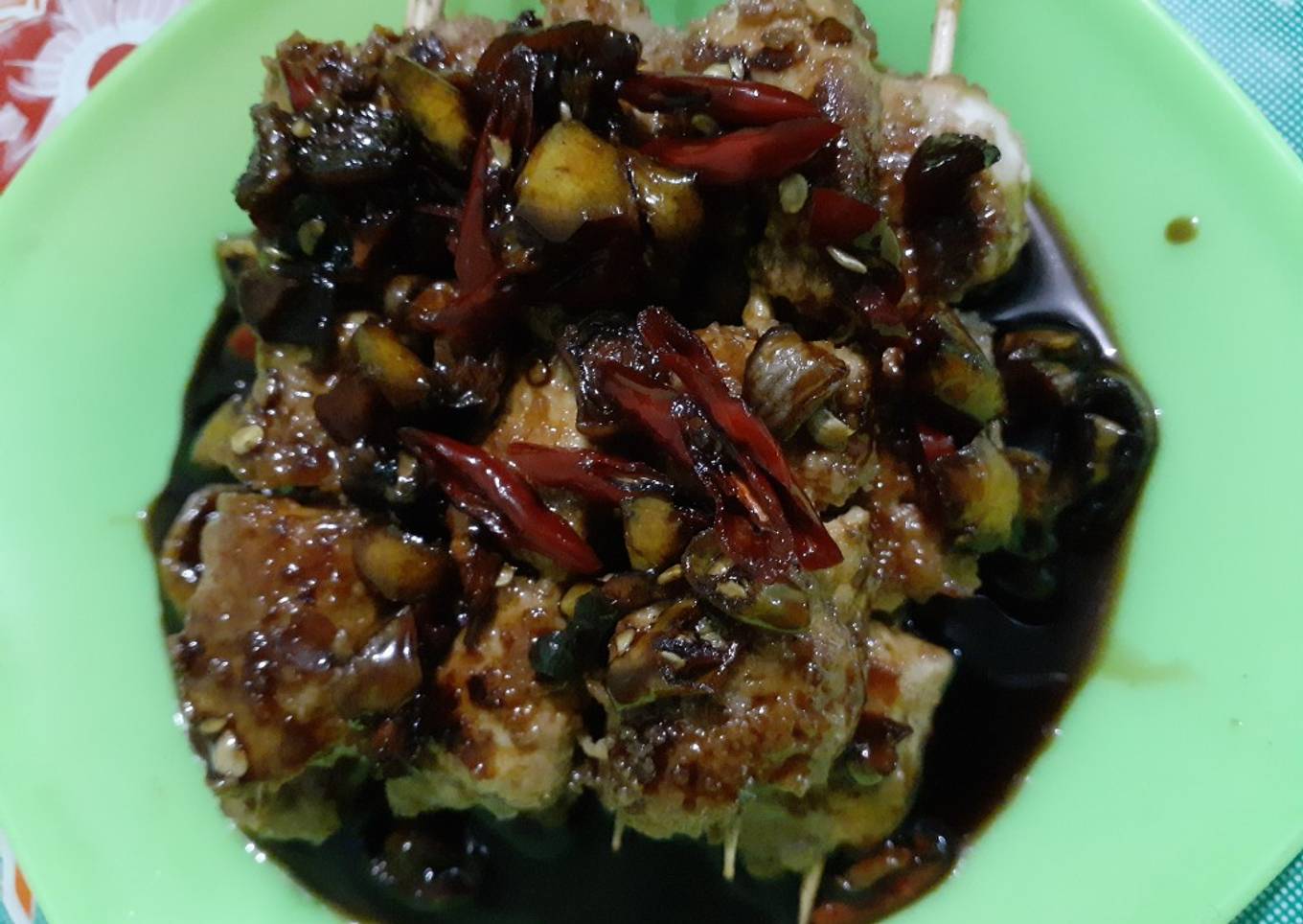 Sate ayam maranggi bumbu pecel