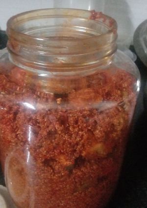 A picture of Aam ka achar Gujarati style.