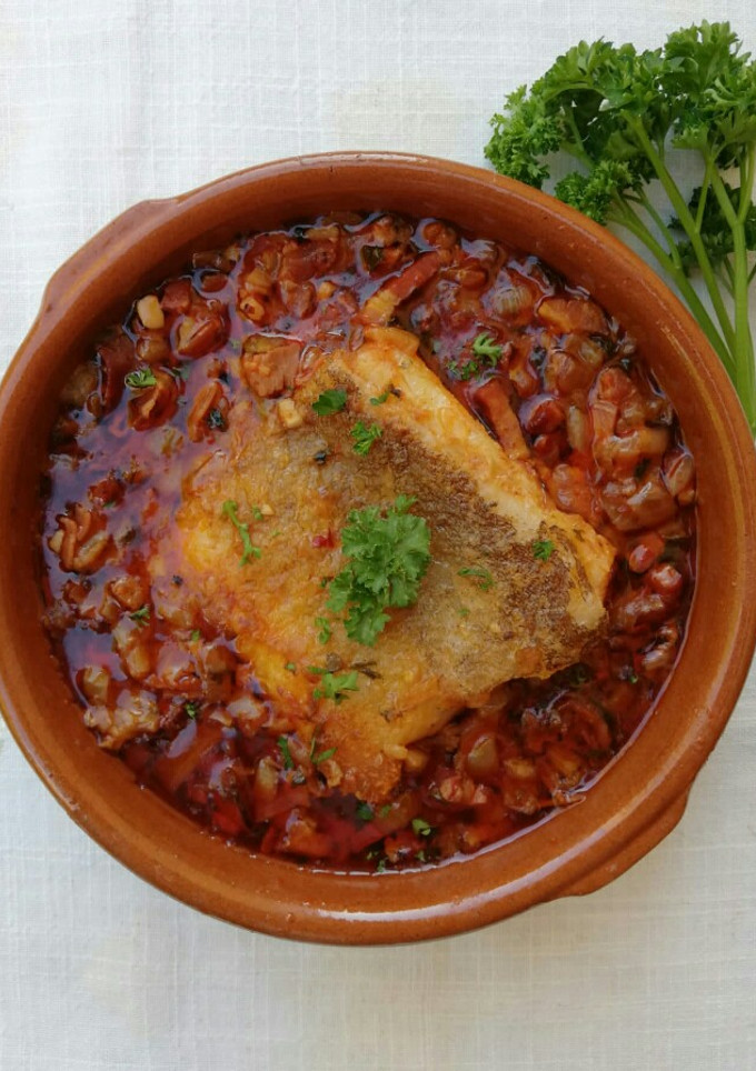 Una foto de Bacalao a la vizcaína