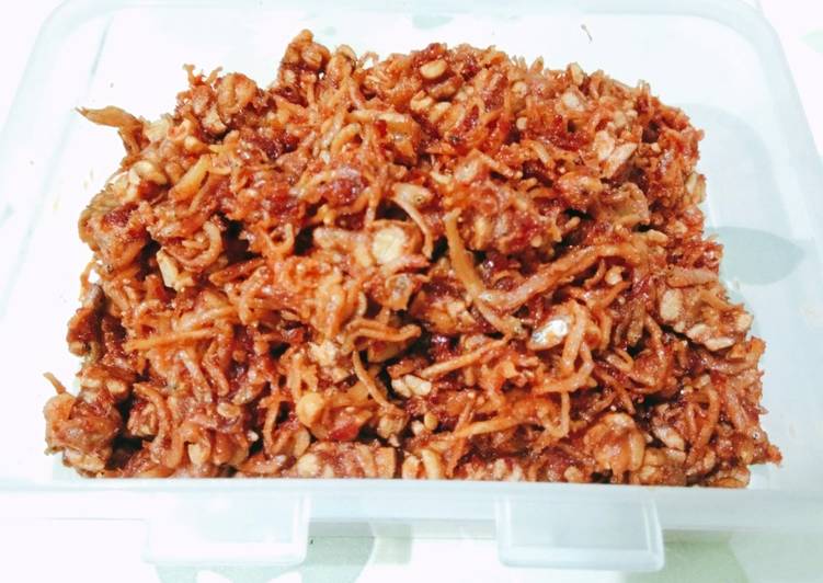 Langkah Mudah untuk Membuat Sambel tempe &amp;ikan teri Medan yang Enak