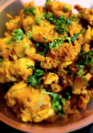 A picture of Chicken with pumpkin.