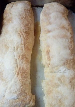 Una foto de Strudel en 5' con tapa de pascualina