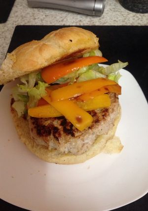 A picture of My Jamaican Chicken Burger 😋#chicken burger.