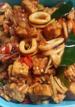 Foto resep Tumis Cute (cumi tempe)pedas manis