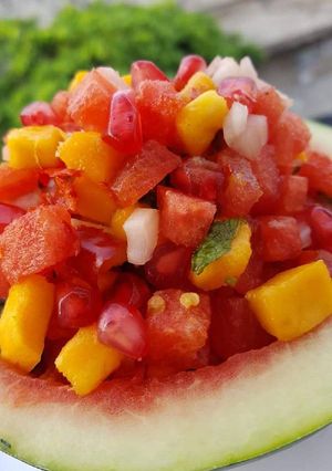 A picture of Watermelon salad.