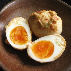 A picture of Miso Marinated Eggs.