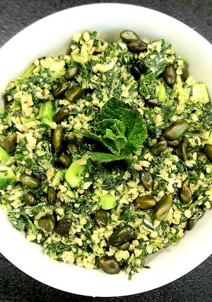 Une photo de 🥗Taboulé vert aux herbes