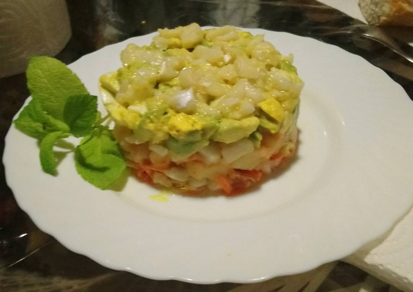 Ensalada de bacalao y aguacate