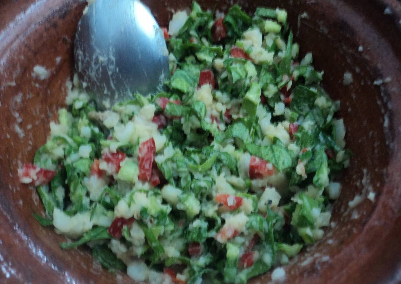 Puré de papa o camote a la mexicana, con quelite a lo rústico, estilo Martín de San Diego