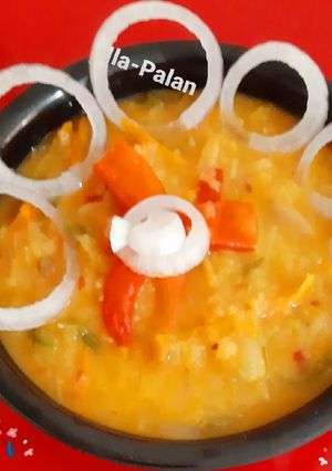 A picture of Schezwan Masoor Dal.