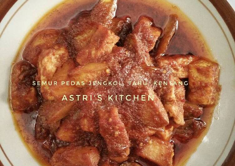 Semur pedas jengkol, tahu, kentang