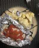 Pollo relleno de espinacas al horno