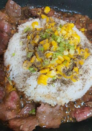 Foto resep Beef pepper rice ala Pepper Lunch