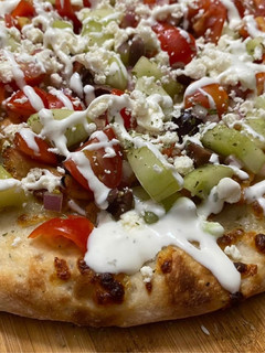 A picture of Greek Chicken Pizza.