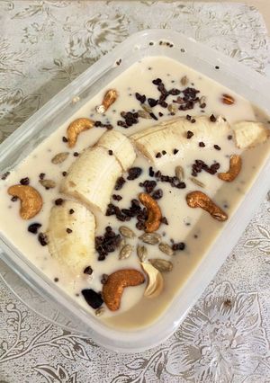 A picture of Banana nut overnight oats.
