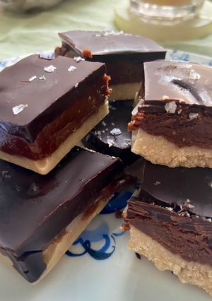 A picture of Chocolate caramel squares - vegan.