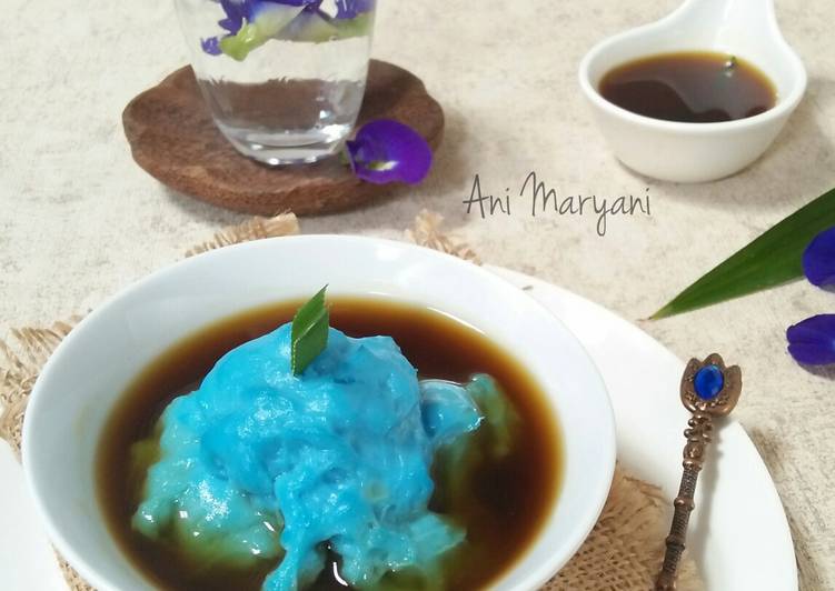 Resep masakan Bubur Sumsum Bunga Telang | Cara Masak Bubur Sumsum Bunga Telang Yang Enak Dan Lezat