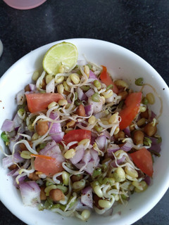 A picture of Healthy sprout chaat.