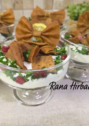 صورة لوصفة فتة اليالنجي بالكاسات